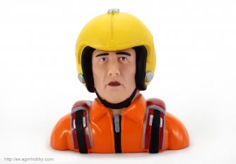 1/3 figura Escala Hombre piloto de aviones RC con Traje Amarillo Cap Naranja